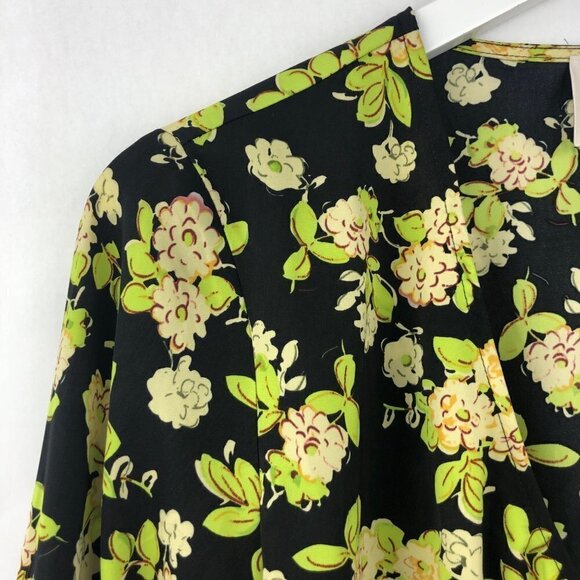 Industry Mangostan Long Sleeve Floral Print Wrap Blouse Size Medium - Picture 6 of 16